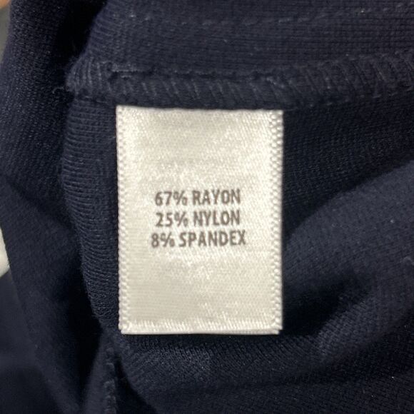 St John Pants Womens Petite Ponte Knit Stretch Ankle Navy Blue 26”x29” - Picture 4 of 6